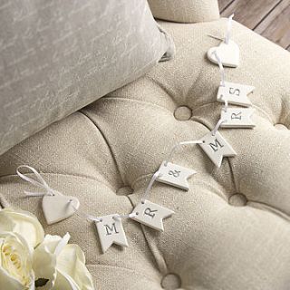 ceramic mr and mrs wedding garland by the contemporary home