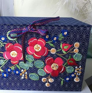 hand embroidered keepsake box by the forest & co