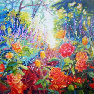 mad english summer rose garden by gill bustamante   artist