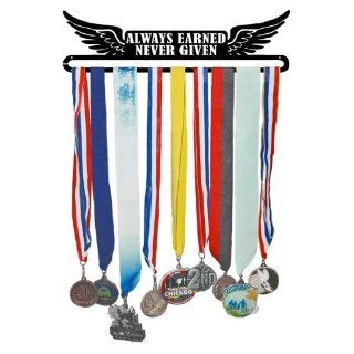 Race Medal Hanger Always Earned Never Given MedalART  Sports Related Display Cases  Sports & Outdoors