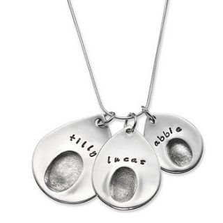 multi personalised fingerprint pendant by button and bean