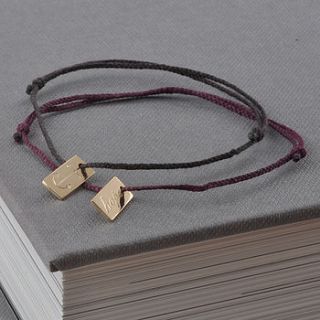 gold hope and anchor tag bracelet by lindsay pearson