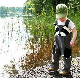 boy's raccoon dungaree by wild things funky little dresses