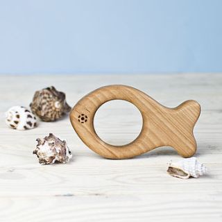 organic baby fish teether by wooden toy gallery