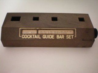 VINTAGE Cocktail Guide Bar Set    Gives Name of Drink and Ingredients/Directions with Turn of Knob    as shown Kitchen & Dining