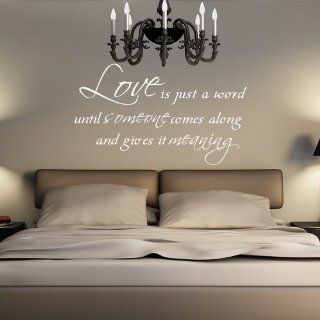 Love Is Just A Word Until Someone Gives It Meaning   Vinyl Wall Decal Words Lettering Quote Bedroom Kids Room Wall Art Decor (White, X Large)   Wall Decor Stickers