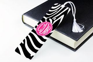 personalised metal book mark zebra by we love to create