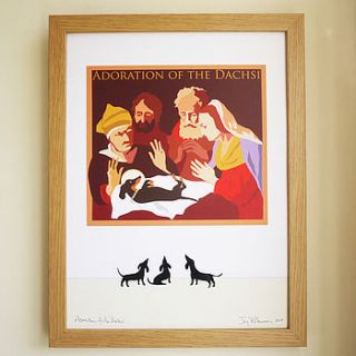 adoration of the dachsi print by poochcards of london pooch