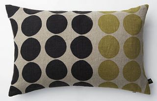 100% irish linen hand printed cushion circles by trisha needham