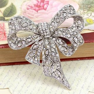 bow brooch in silver by lisa angel