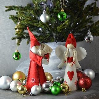 felt santa and angel christmas tree toppers by pippins gifts and home accessories