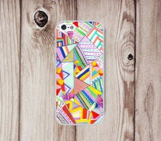 D&fcase Geometric Shapes Light and Colors Pattern Iphone 5 Case   Personalized, Friendship Bestfriend Gift Fits Iphone 5 T mobile, At&t, Sprint, Verizon and All International Carriers Cell Phones & Accessories