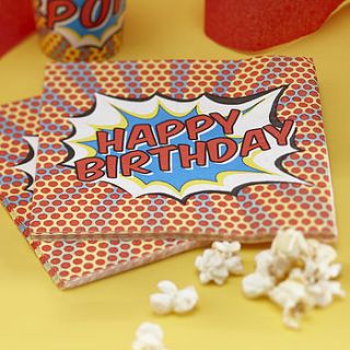 happy birthday superhero pop art napkins by ginger ray