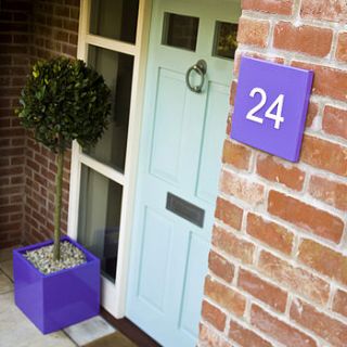 steel planter and matching house number plate by kelly contemporary