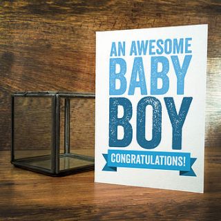 new baby boy congratulations card by a is for alphabet