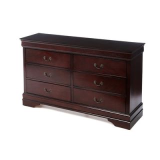 Castleton Home Louis Philippe 6 Drawer Dresser and Mirror
