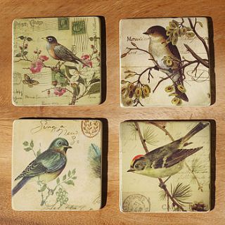 set of four bird coasters by ella james
