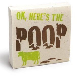 "Cow EcoScratch Pad OK, HERE'S THE POOP"  Memo Paper Pads 