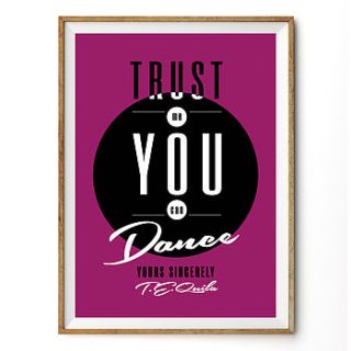 'trust me…' typography art print by rock the custard