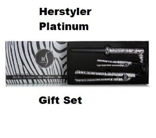 Platinum Herstyler Zebra Gift Set Kit, Includes Straightener, Mini Straightener and Curling Wand  Flattening Irons  Beauty