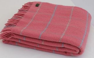 tweedmill new blossom overcheck wool blanket by coast and country interiors