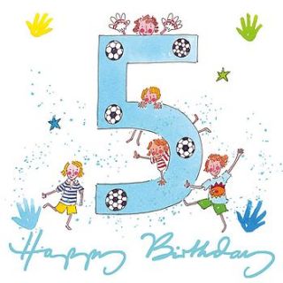 happy 5th birthday boy greetings card by sophie allport