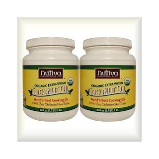 Nutiva Organic Extra Virgin Coconut Oil, 54 Ounce Containers (Pack of 2)  Grocery & Gourmet Food