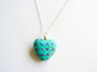 turquoise heart pendant by clutch and clasp