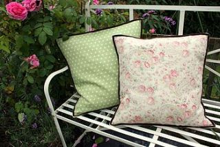 polka dot cushions with velvet trim by sarah hardaker
