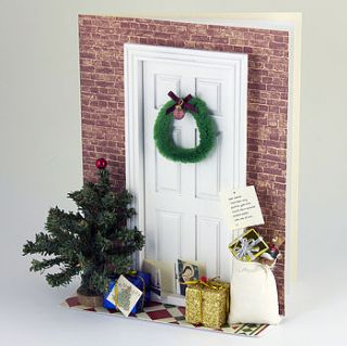 christmas door 3 d greetings card by karrie barron cards