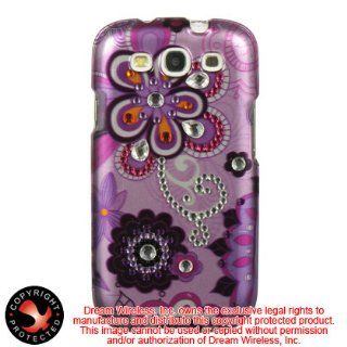 Phone Spotted Diamond Plastic Case for Samsung Galaxy S III All Carriers   Purple Violet Cell Phones & Accessories