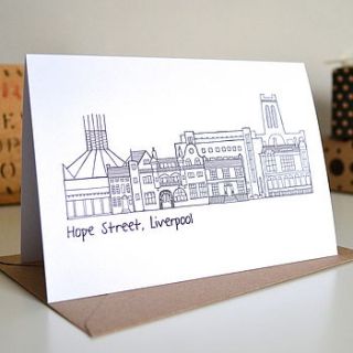liverpool hope street greetings card by becka griffin illustration