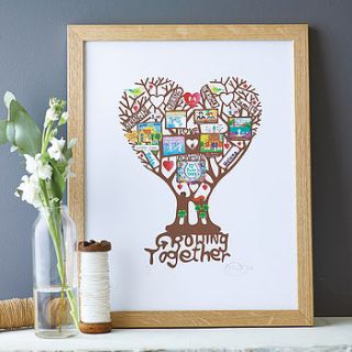 personalised 'growing together' print by oh studio