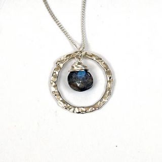 labradoodle   silver labradorite circle pendant by indigo rocks limited