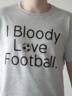 'bloody love football' t shirt by kelly connor designs knitting bags and gifts