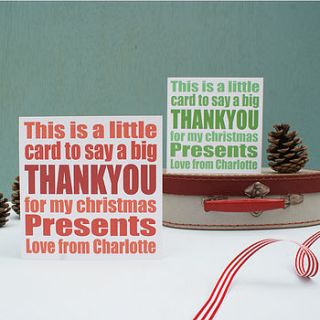 personalised christmas thank you card by sparks living