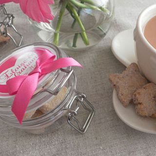 personalised cranberry shortbread favour jars by made with love foods