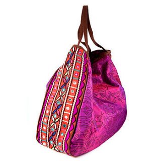 indian shopper shoulder bag by lemonlu london