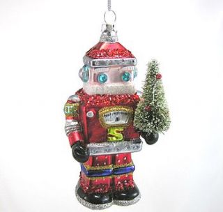 robot christmas decoration bauble by bijou gifts