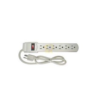6 Outlet Surge Protector Power Strip, 3ft, 125VAC / 15A, UL Listed Electronic Component Cables