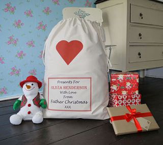 personalised christmas sack by andrea fay's