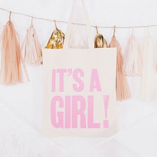 'it's a girl' tote bag by alphabet bags