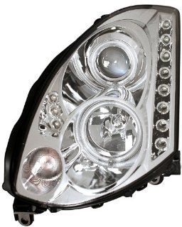 Infiniti G35 2dr HID Version Ccfl DRL LED Projector Headlights   Chrome (Sold in Pairs) Automotive