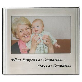 Lawrence Frames Brushed Metal 4 by 6 Inch What Happens at Grandmas Stays at Grandmas Picture Frame, Sentiments Collection   Single Frames
