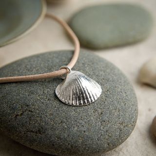 fine silver cockle shell necklace by sally clay