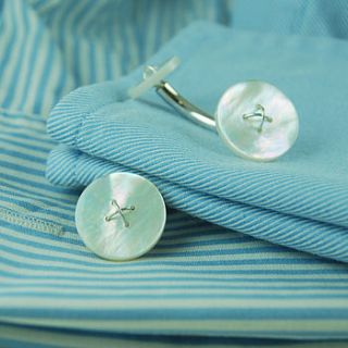 mother of pearl button cufflinks by highland angel