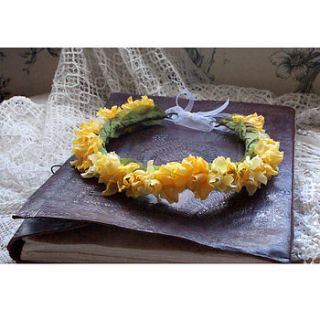 yellow orchid flower crown by anna lou of london