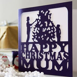 personalised decorating tree christmas card by whole in the middle