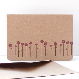 pack of four manilla poppy field notecards by gooseberrymoon
