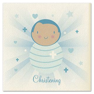 boys 'beams' christening card by joanne holbrook originals